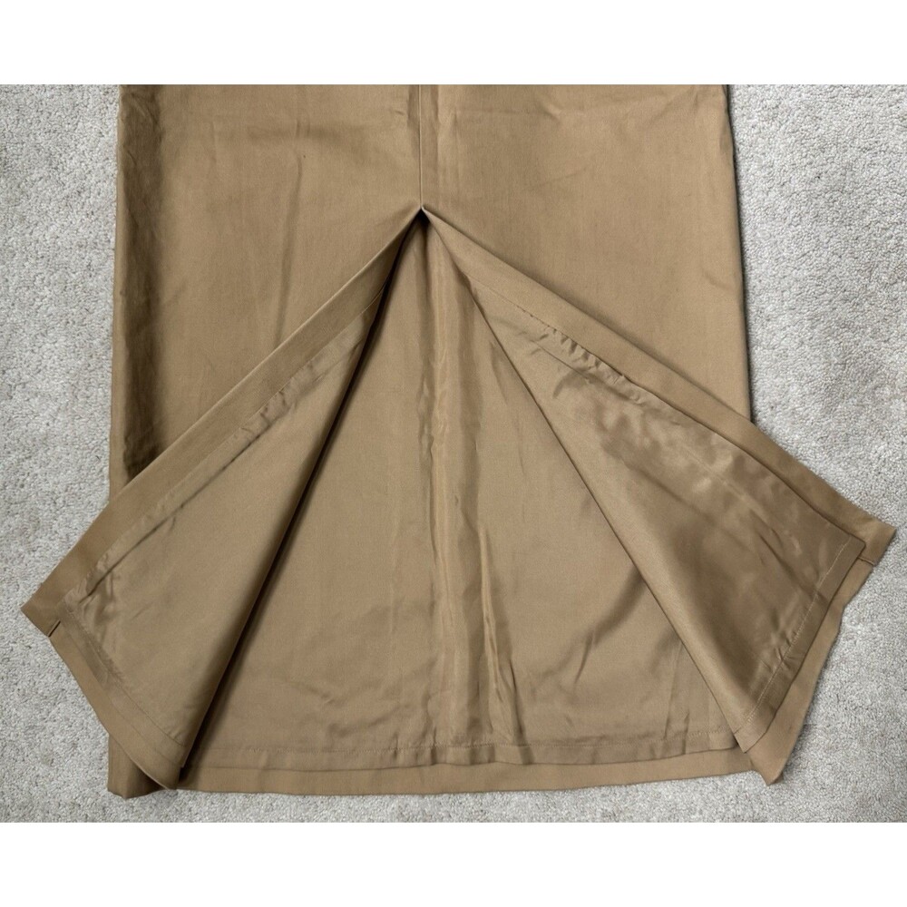 Vintage 2002 Banana Republic Factory Y2K Camel Maxi Skirt Front Slit Minimalist - Picture 9 of 11